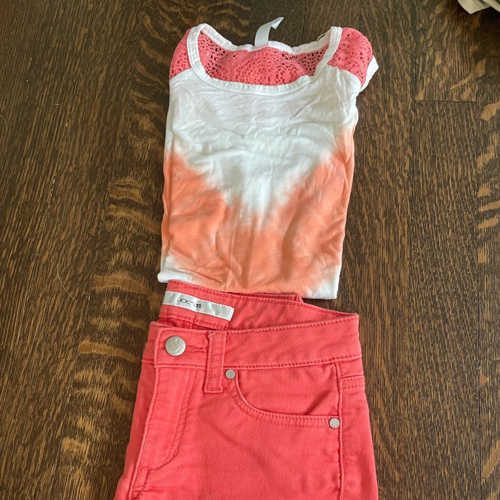 Orange shorts and tank top set